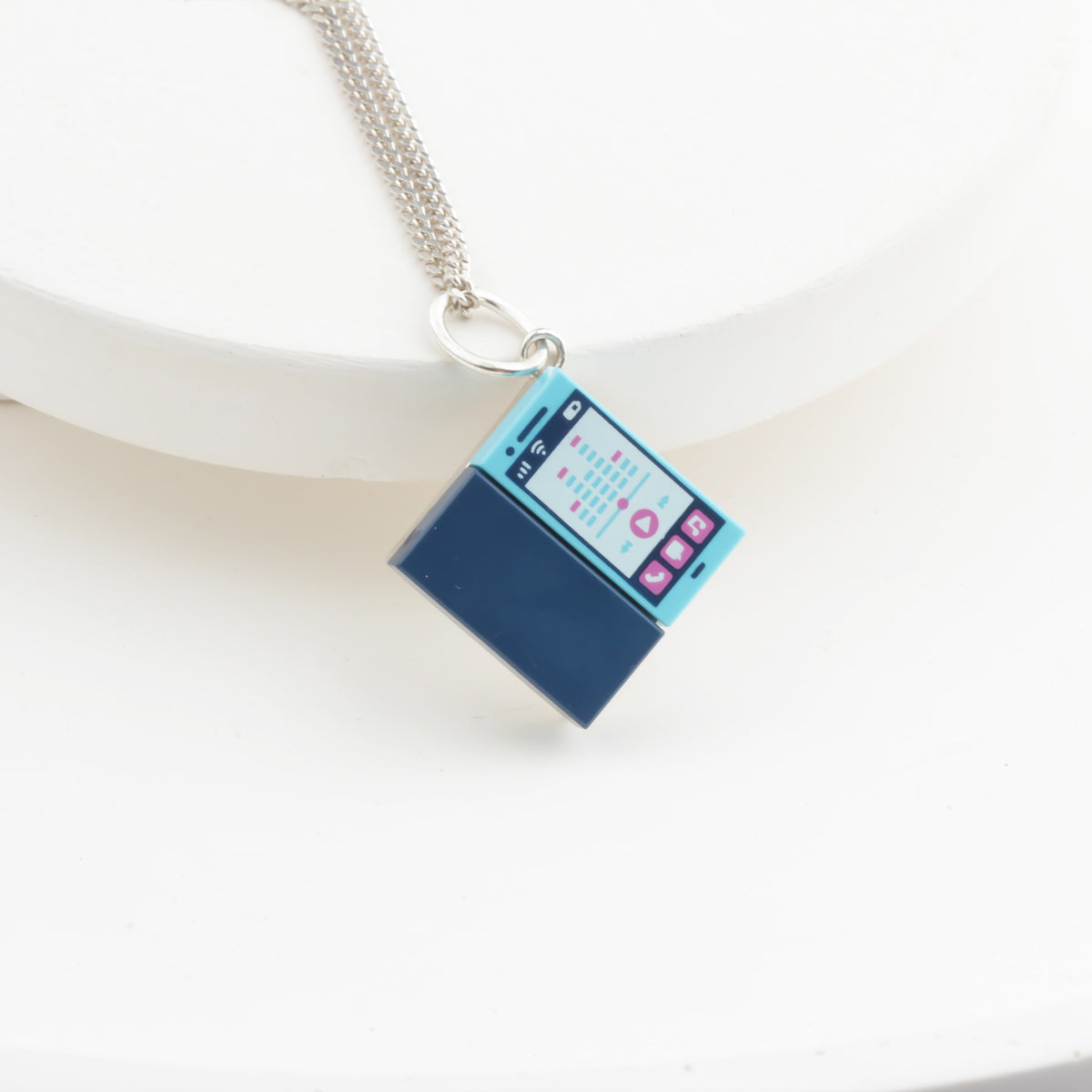 Bricks Jewel Sterling Silver 2x2 Brick Charm Necklace - alternate view 9