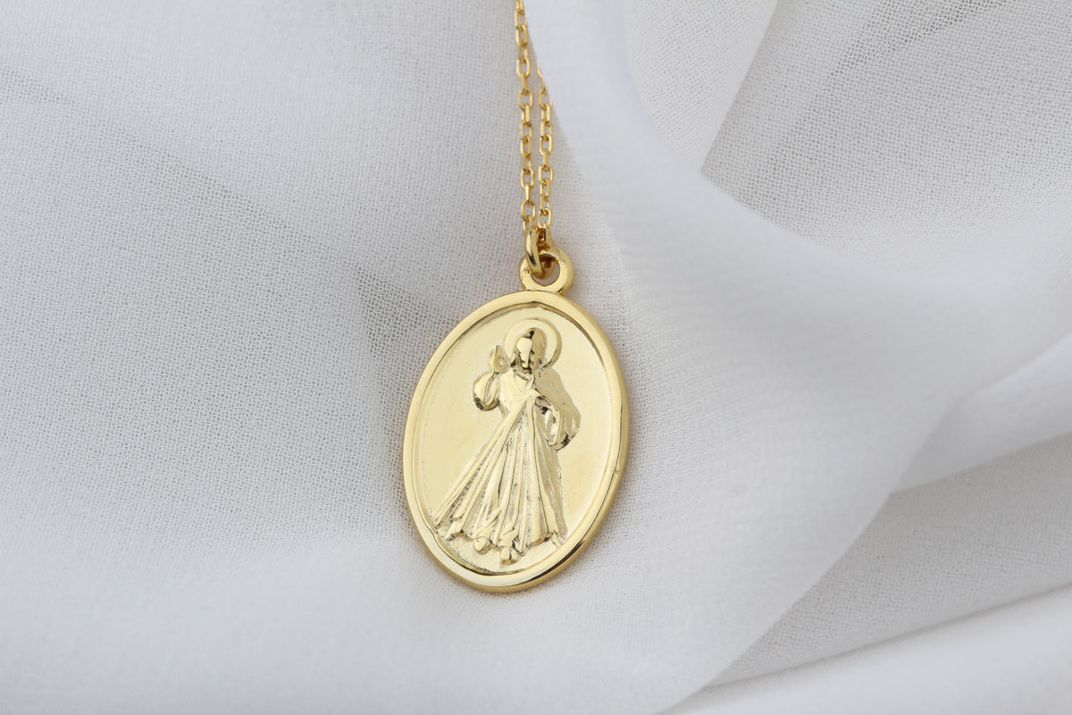 925k Sterling Silver Virgin Mary Necklace - alternate view 3