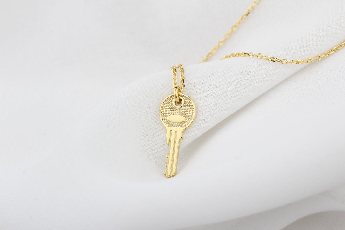 925k Sterling Silver Personalized Key Necklace - alternate view 2