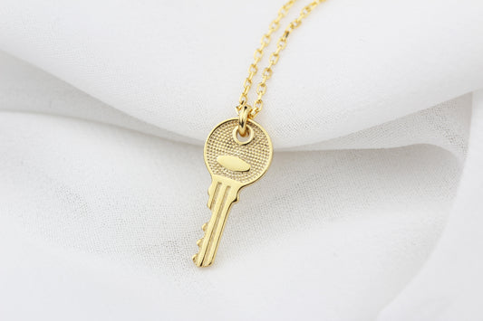 925k Sterling Silver Personalized Key Necklace