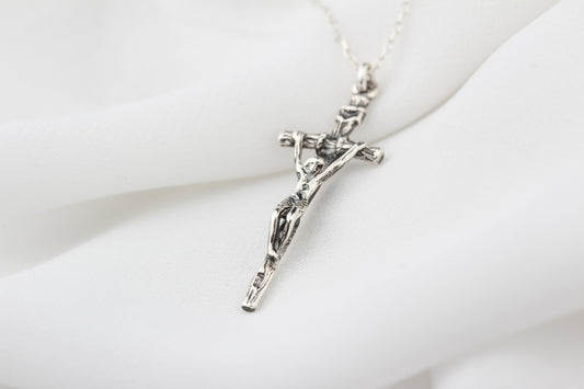 925k Sterling Silver Cross Necklace - alternate view 2