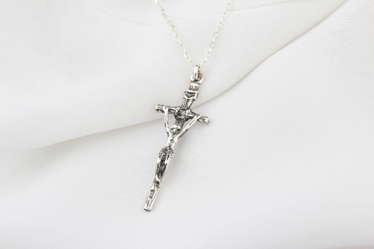 925k Sterling Silver Cross Necklace - alternate view 3