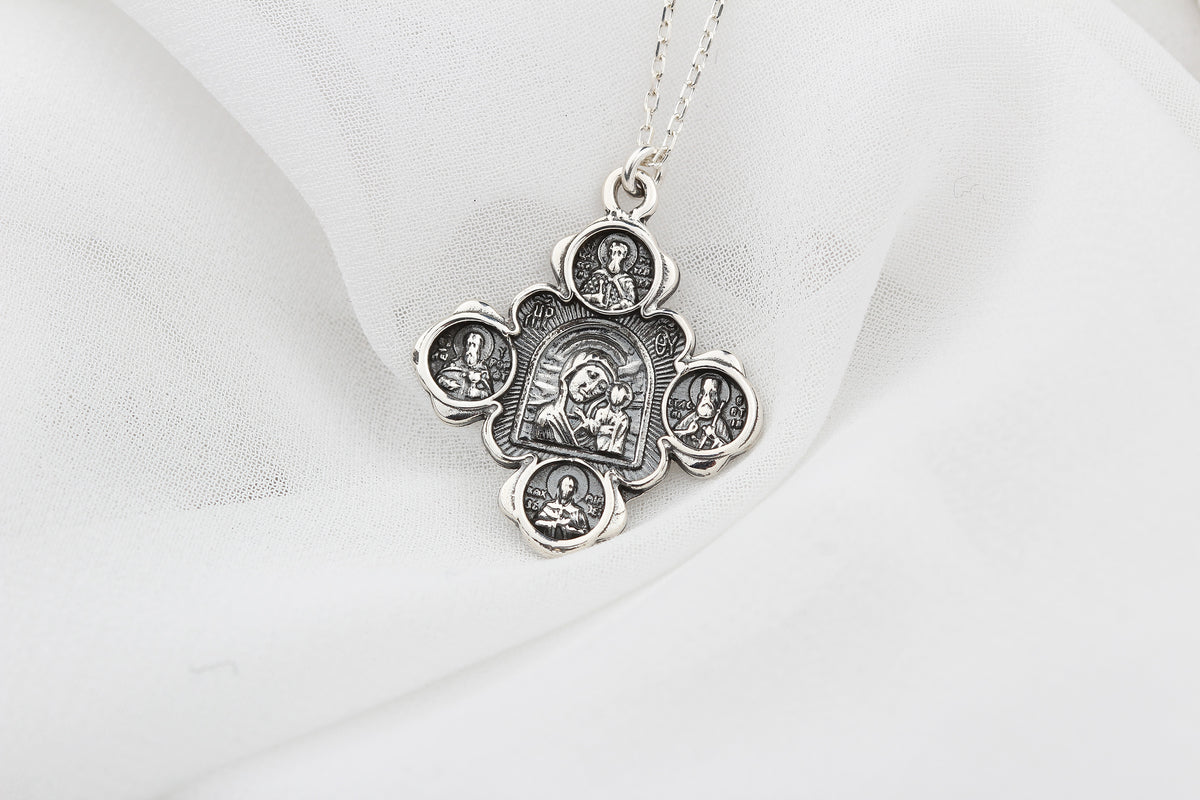 925k Sterling Silver Virgin Mary Necklace