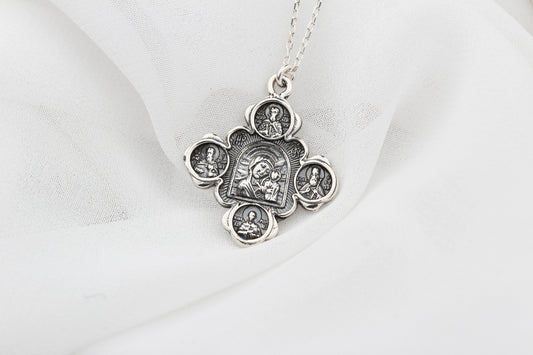 925k Sterling Silver Virgin Mary Necklace
