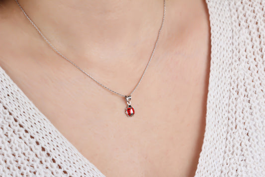 925k Sterling Silver Ladybug Necklace - alternate view 2