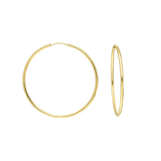 14k Solid Gold 4 cm Hoop Earrings