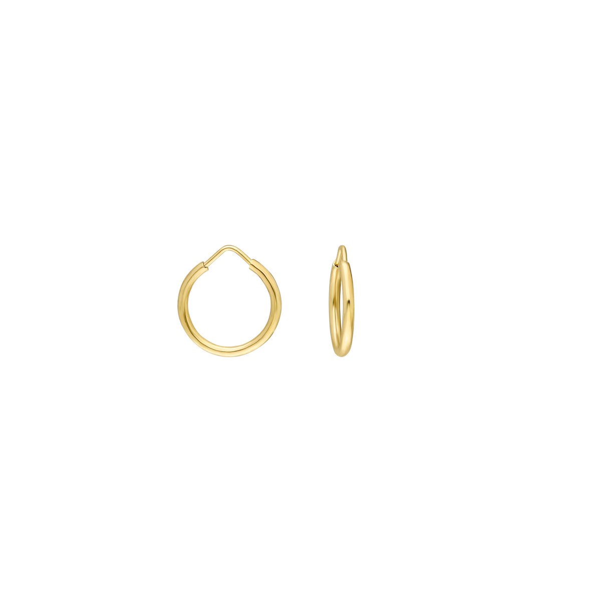 14k Solid Gold 1,3 cm Hoop Earrings