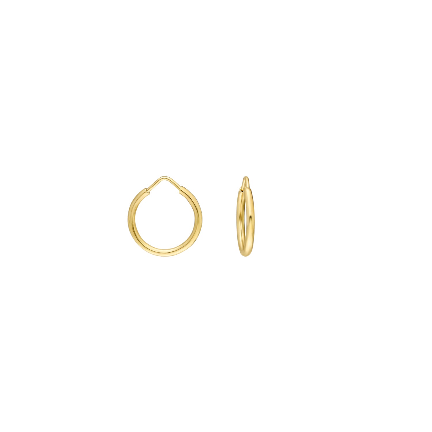 14k Solid Gold 1,3 cm Hoop Earrings