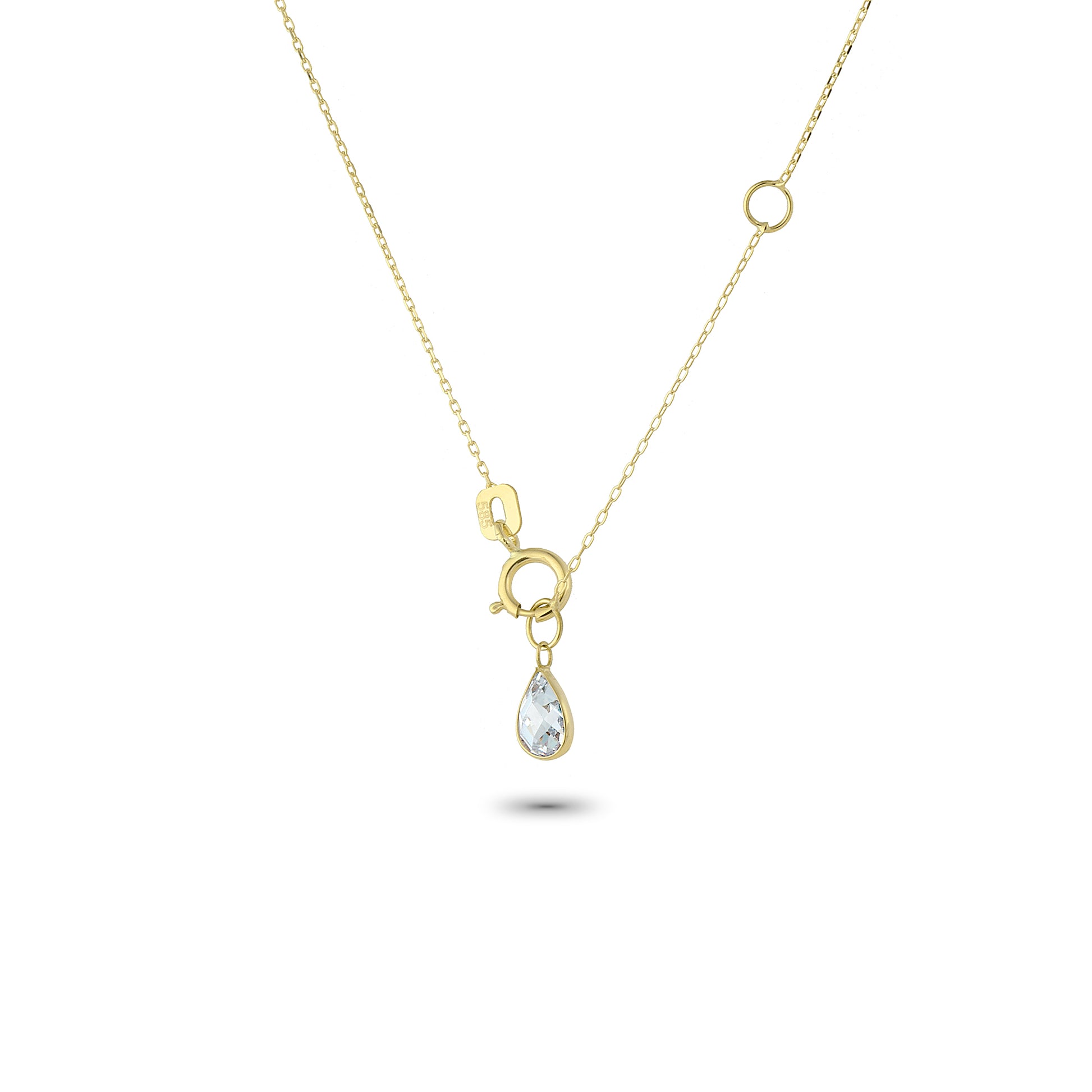 14k Solid Gold Bird Necklace - alternate view 3