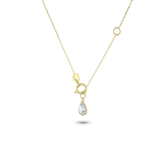 14k Solid Gold Angel Necklace - alternate view 2