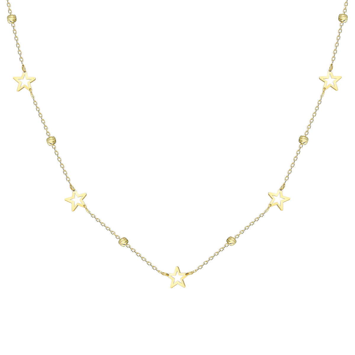 14k Solid Gold Dorika Star Necklace