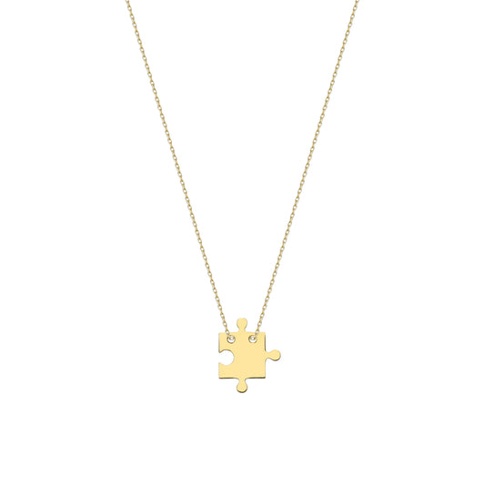 14k Solid Gold Puzzle Necklace