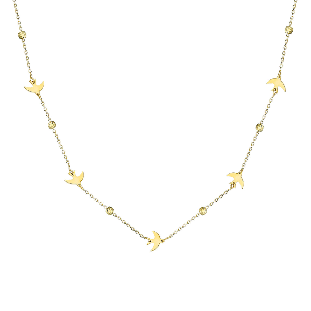 14k Solid Gold Phoenix Bird Necklace