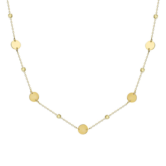 14k Solid Gold Dorika Plaque Necklace