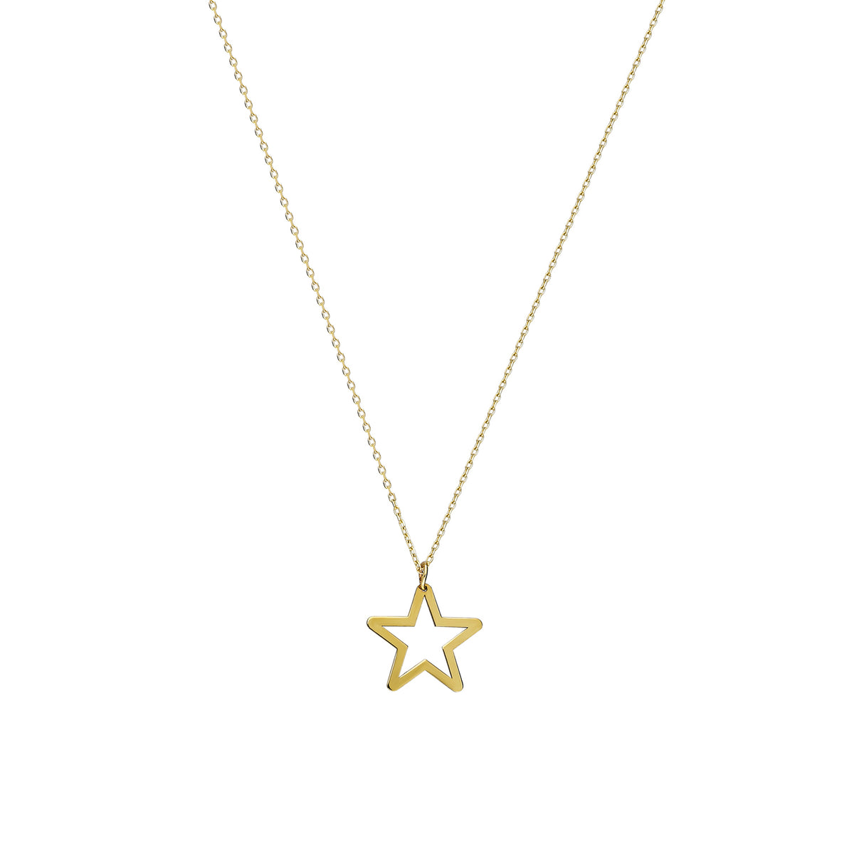 14k Solid Gold Star Necklace