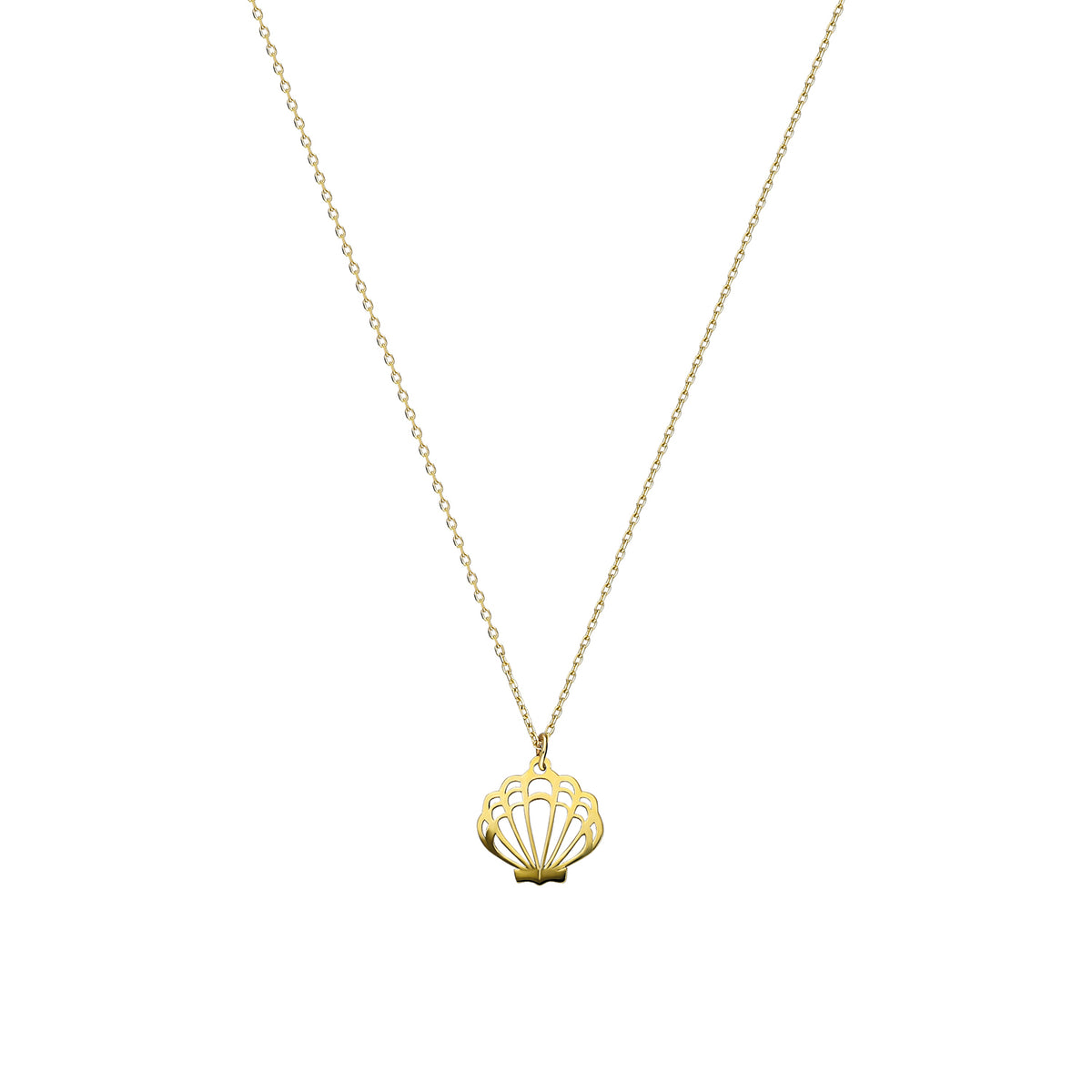 14k Solid Gold Oyster Necklace
