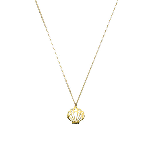 14k Solid Gold Oyster Necklace