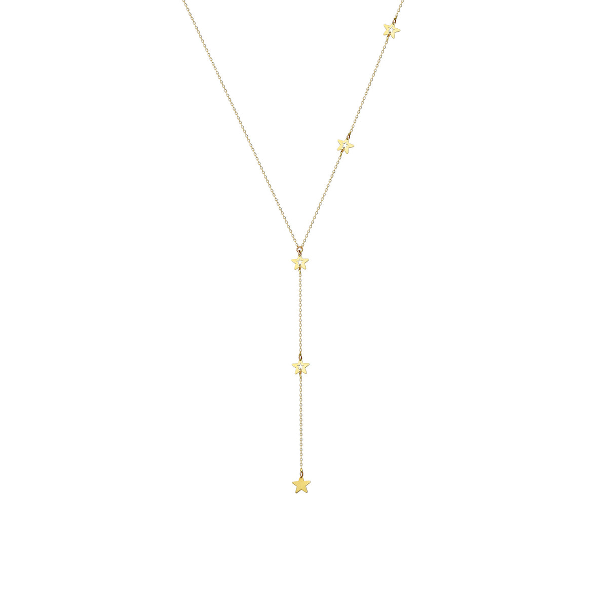14k Solid Gold Star Necklace