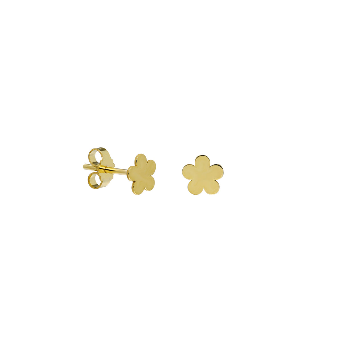 14k Solid Gold Flower Earring