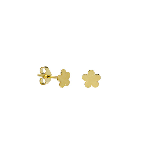 14k Solid Gold Flower Earring