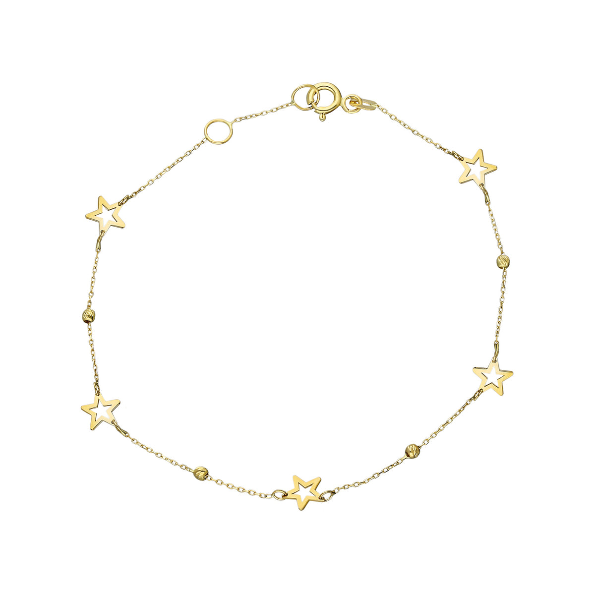 14k Solid Gold Dorika Star Bracelet