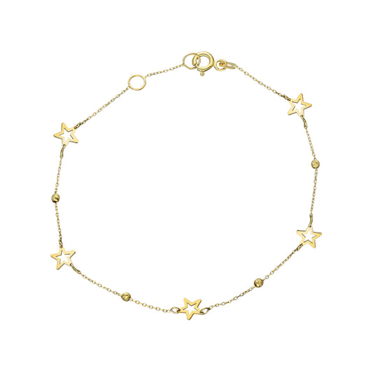 14k Solid Gold Dorika Star Bracelet