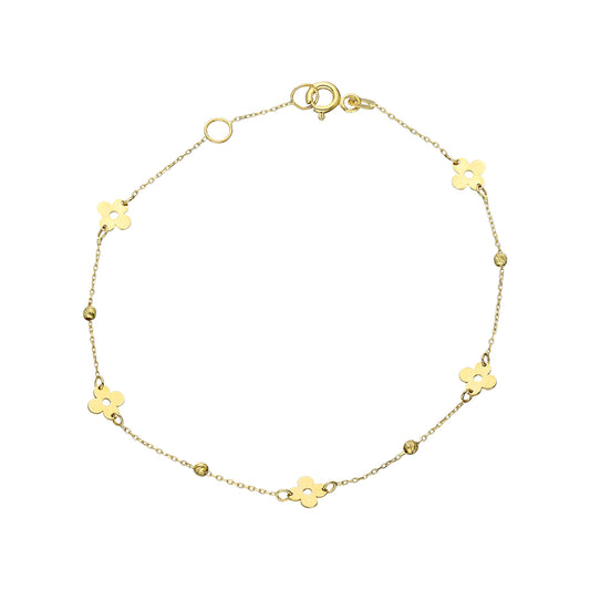 14k Solid Gold Dorika Flower Bracelet