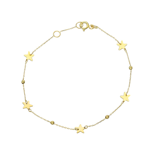 14k Solid Gold Dorika Star Bracelet