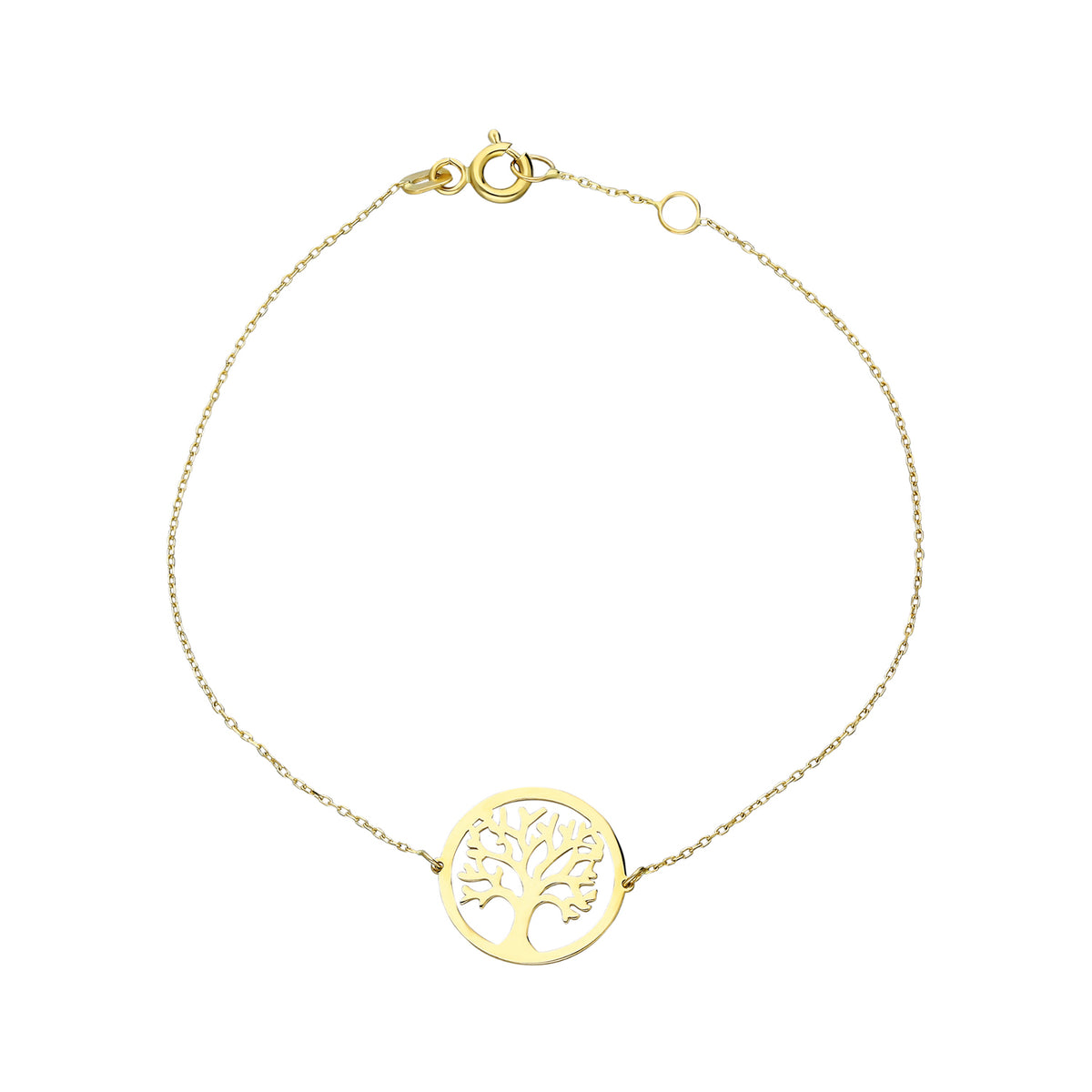 14k Solid Gold Tree Of Life Bracelet