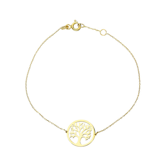 14k Solid Gold Tree Of Life Bracelet