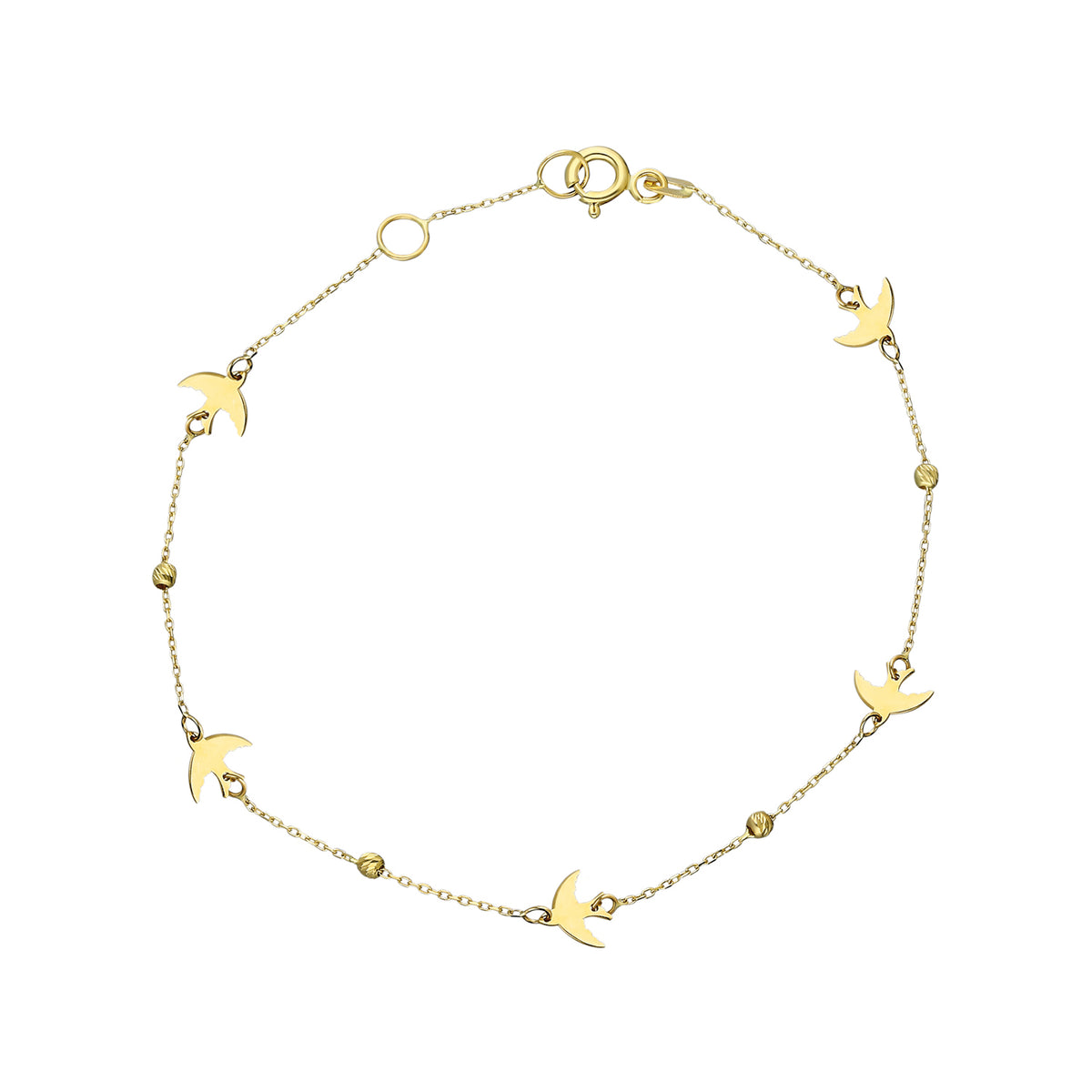 14k Solid Gold Phoenix Bird Bracelet