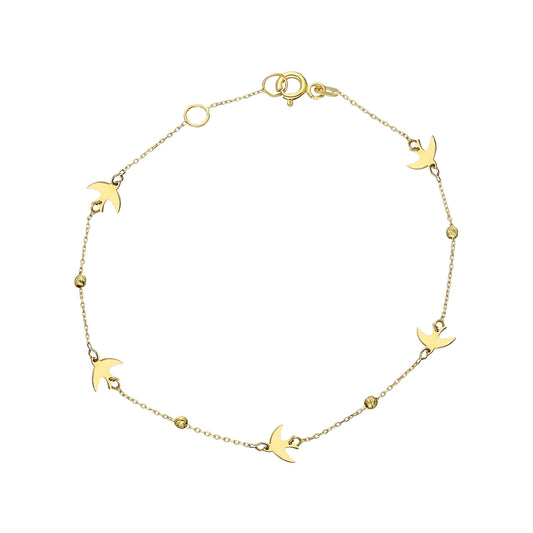 14k Solid Gold Phoenix Bird Bracelet