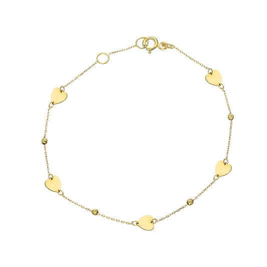 14k Solid Gold Dorika Heart Bracelet