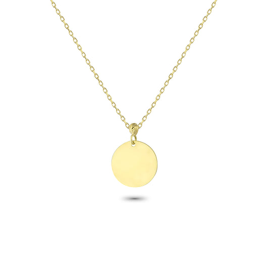 14k Solid Gold Circle Necklace - alternate view 2
