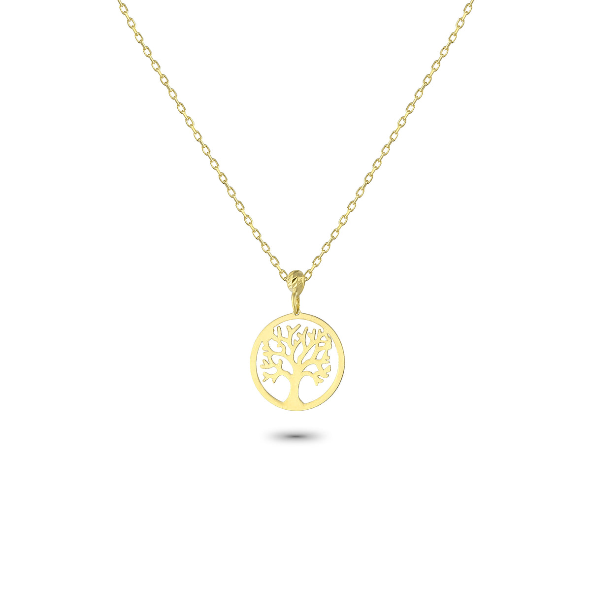 14k Solid Gold Life Tree Necklace - alternate view 2