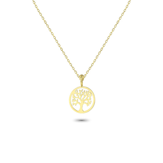 14k Solid Gold Life Tree Necklace - alternate view 2