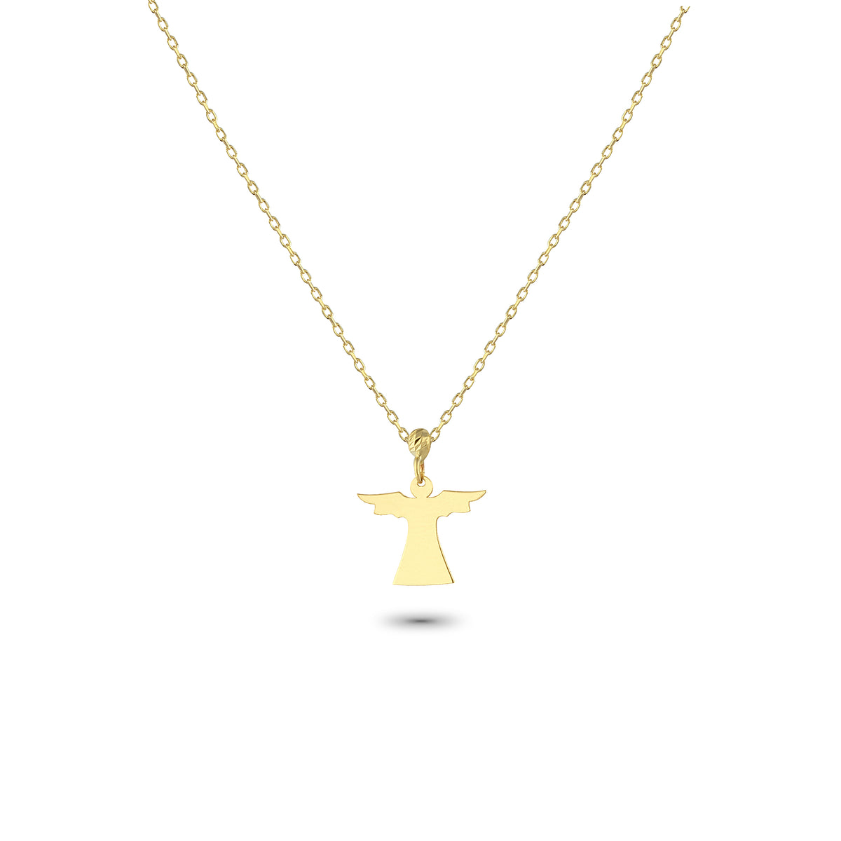 14k Solid Gold Angel Necklace - alternate view 2