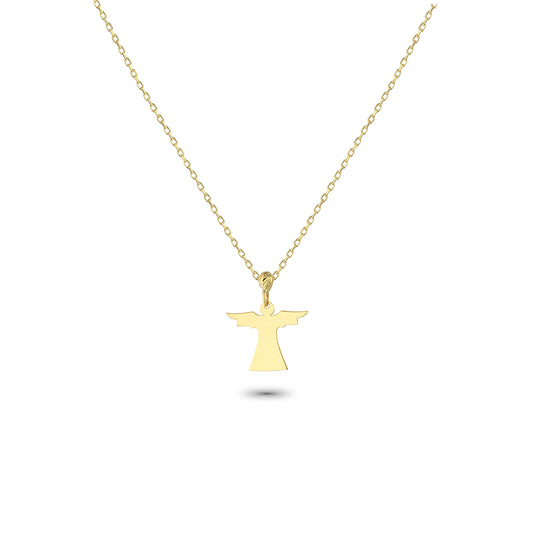 14k Solid Gold Angel Necklace - alternate view 2
