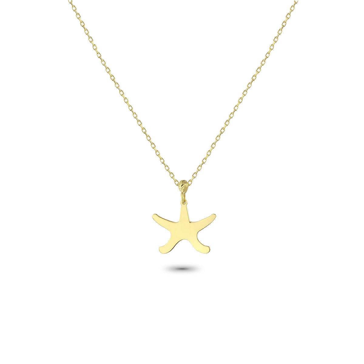 14k Solid Gold Starfish Necklace - alternate view 2