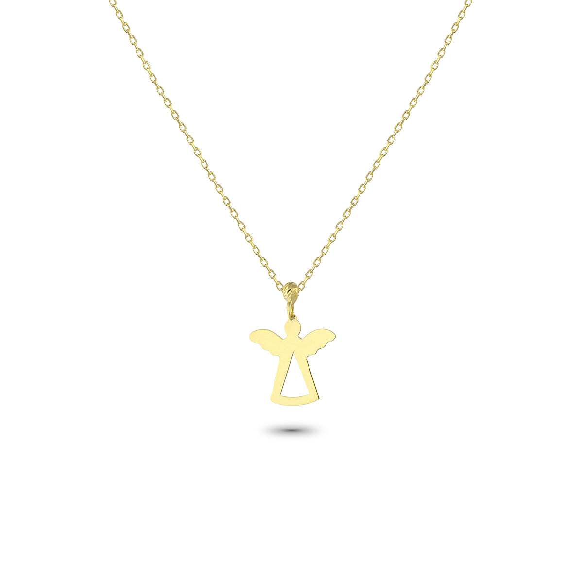 14k Solid Gold Angel Necklace