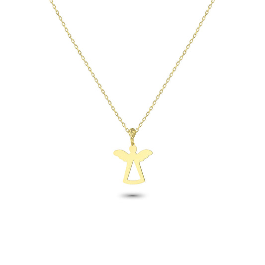 14k Solid Gold Angel Necklace