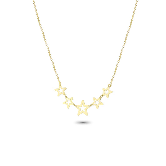 14k Solid Gold Star Necklace - alternate view 2
