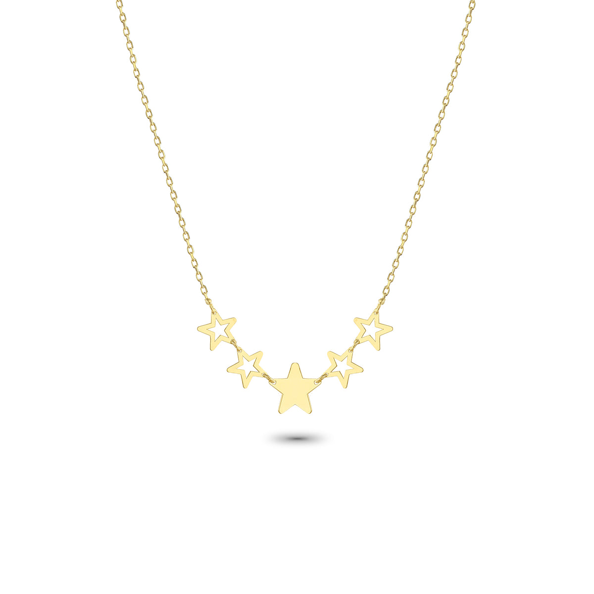 14k Solid Gold Star Necklace - alternate view 2