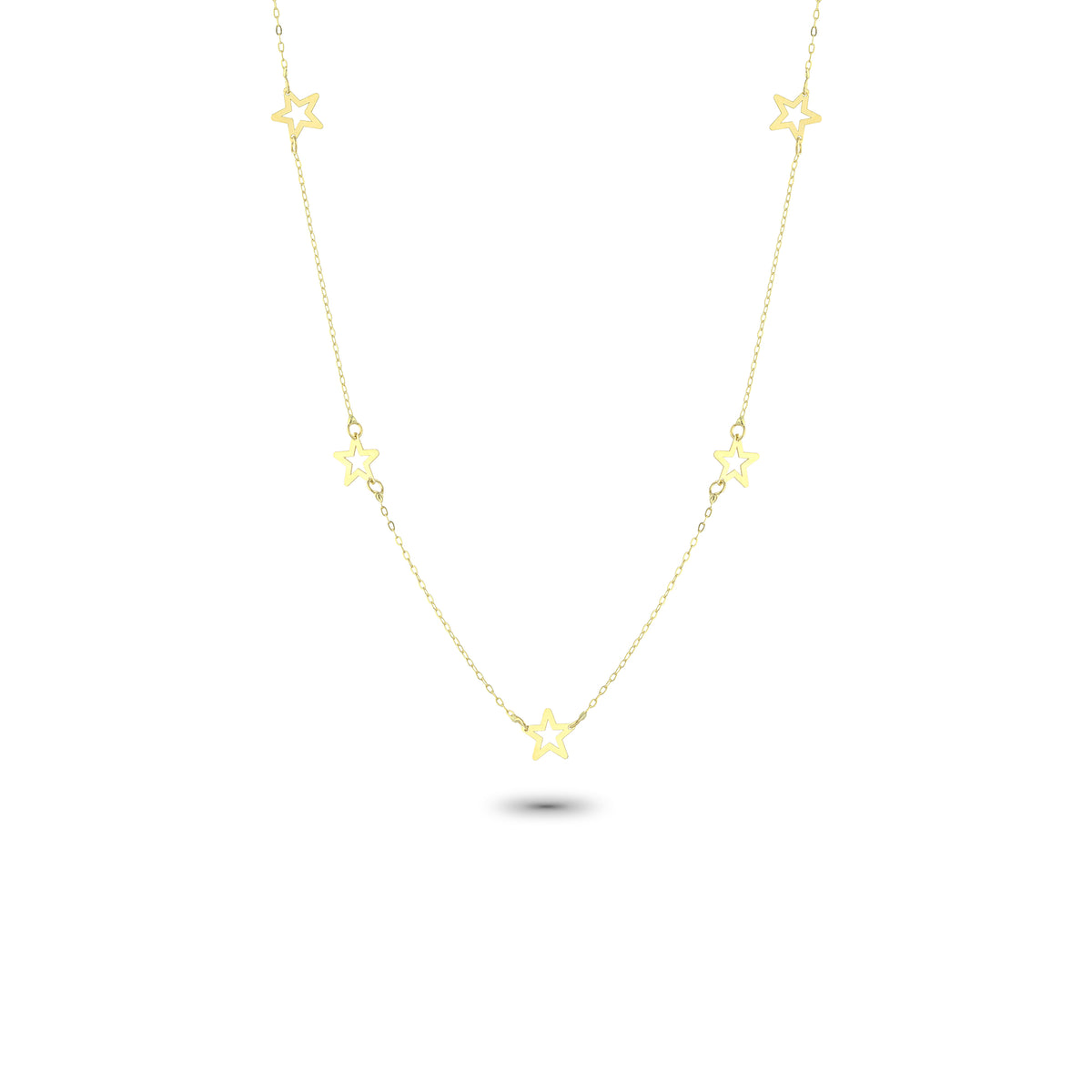 14k Solid Gold Star Necklace - alternate view 2