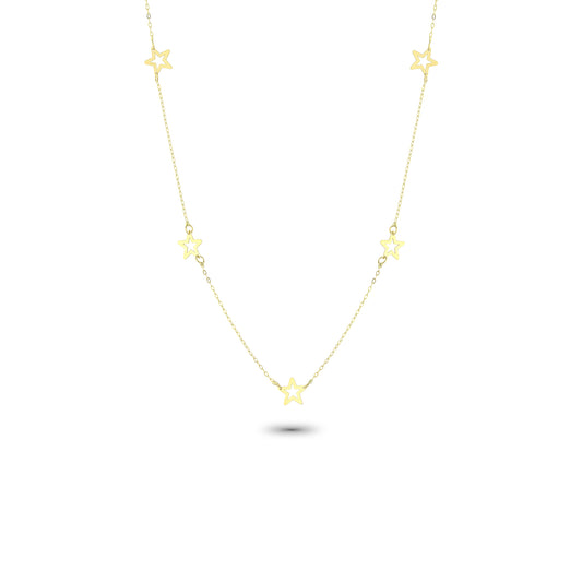 14k Solid Gold Star Necklace - alternate view 2