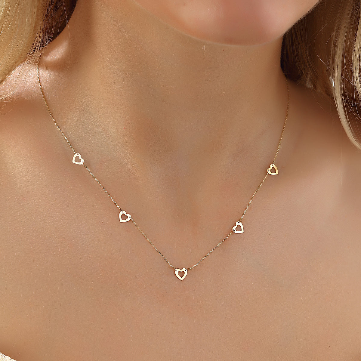 14k Solid Gold Heart Necklace