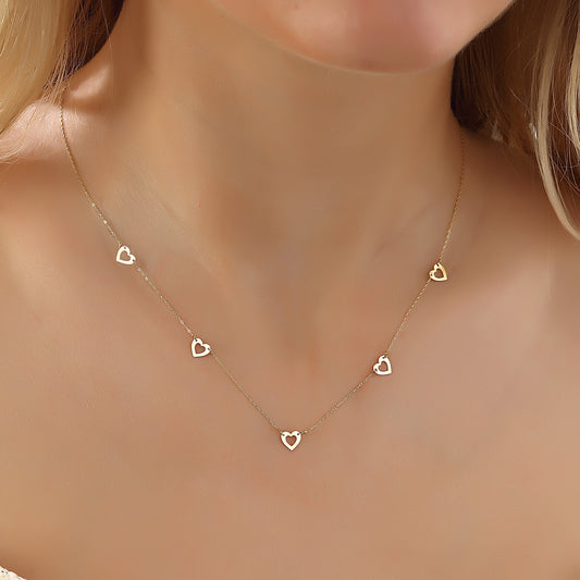 14k Solid Gold Heart Necklace