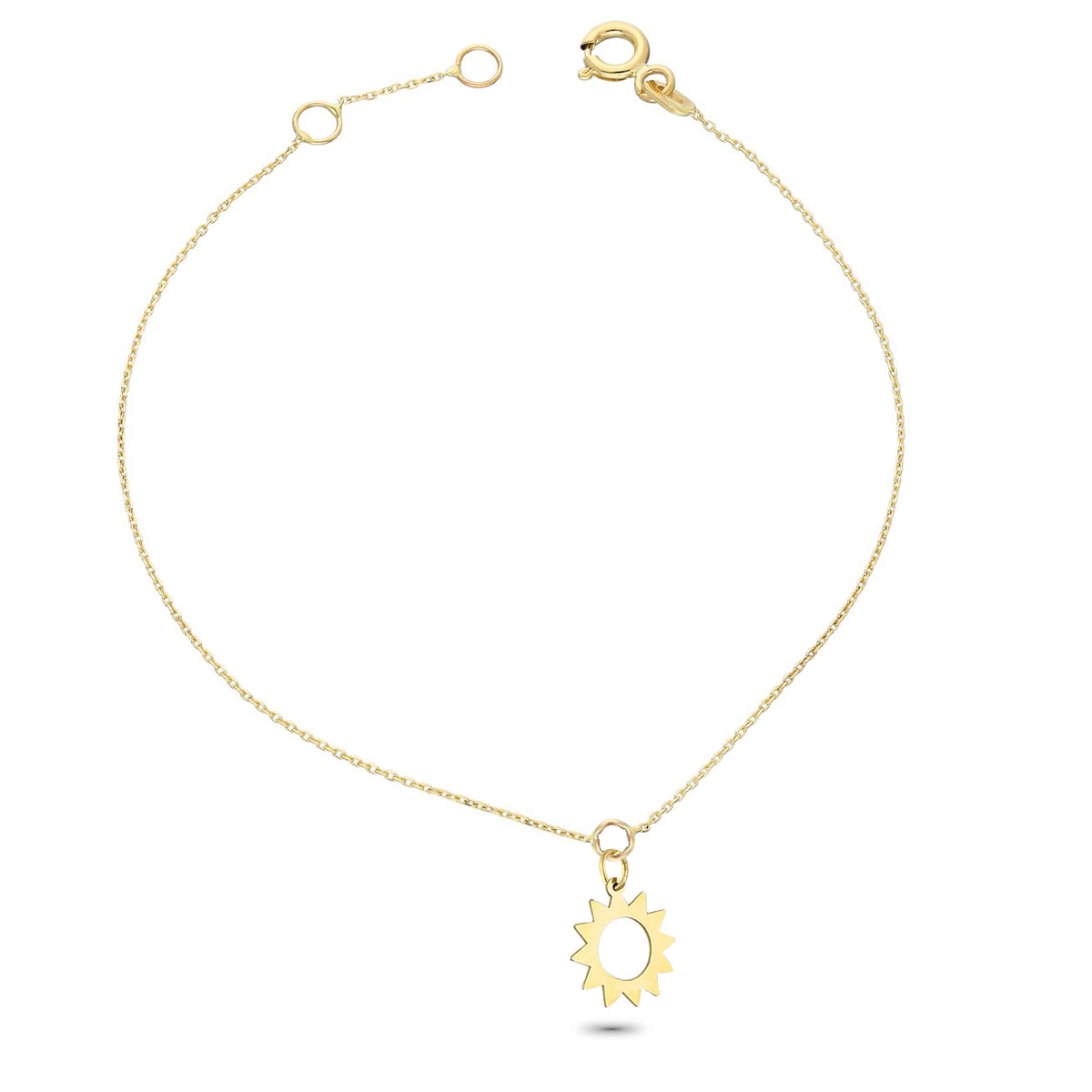 14k Solid Gold Sun Bracelet