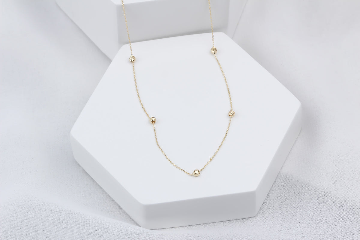 14k Solid Gold Dorica Necklace - alternate view 2