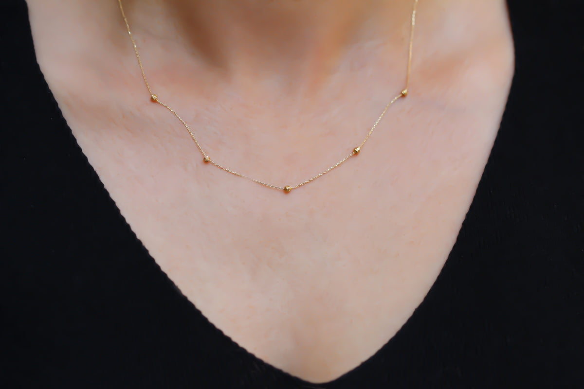 14k Solid Gold Dorica Necklace - alternate view 3